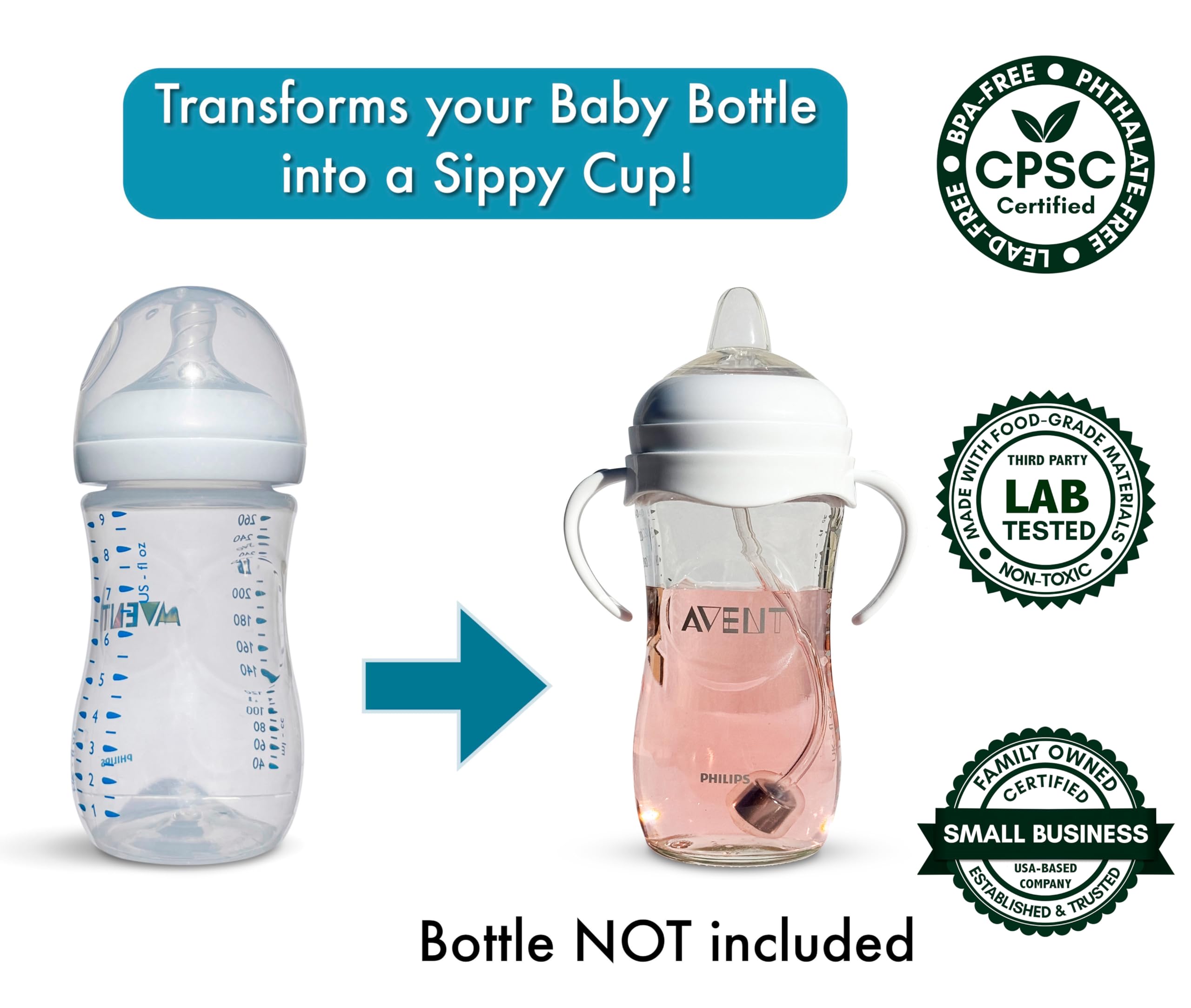 Sippy Cup Conversion Kit For Philips Avent Natural Baby Bottles