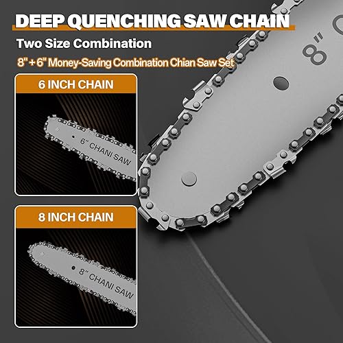 Miniatura 7 de Mini motosierra para batería DW 20V MAX, motosierra eléctrica inalámbrica 2 en 1 de 8 y 6 pulgadas con motor sin escobillas de 800 W y engrasador