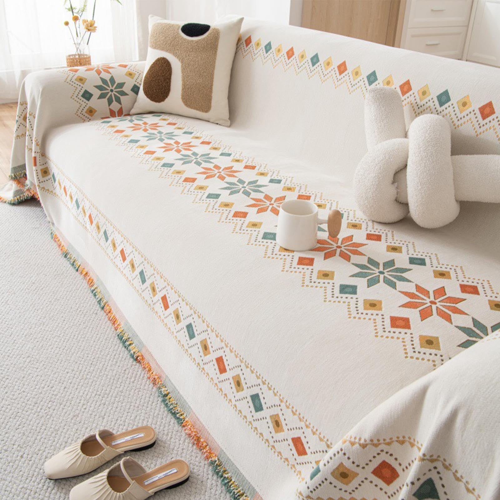 Copridivano Boho 300x180 cm Copertura Protettiva Reversibile Divanetto | Coperture Divano Modulare Per Affittuari E Proprietari, Soggiorno, Camera Da , Studio, Ufficio, Casa, Hotel