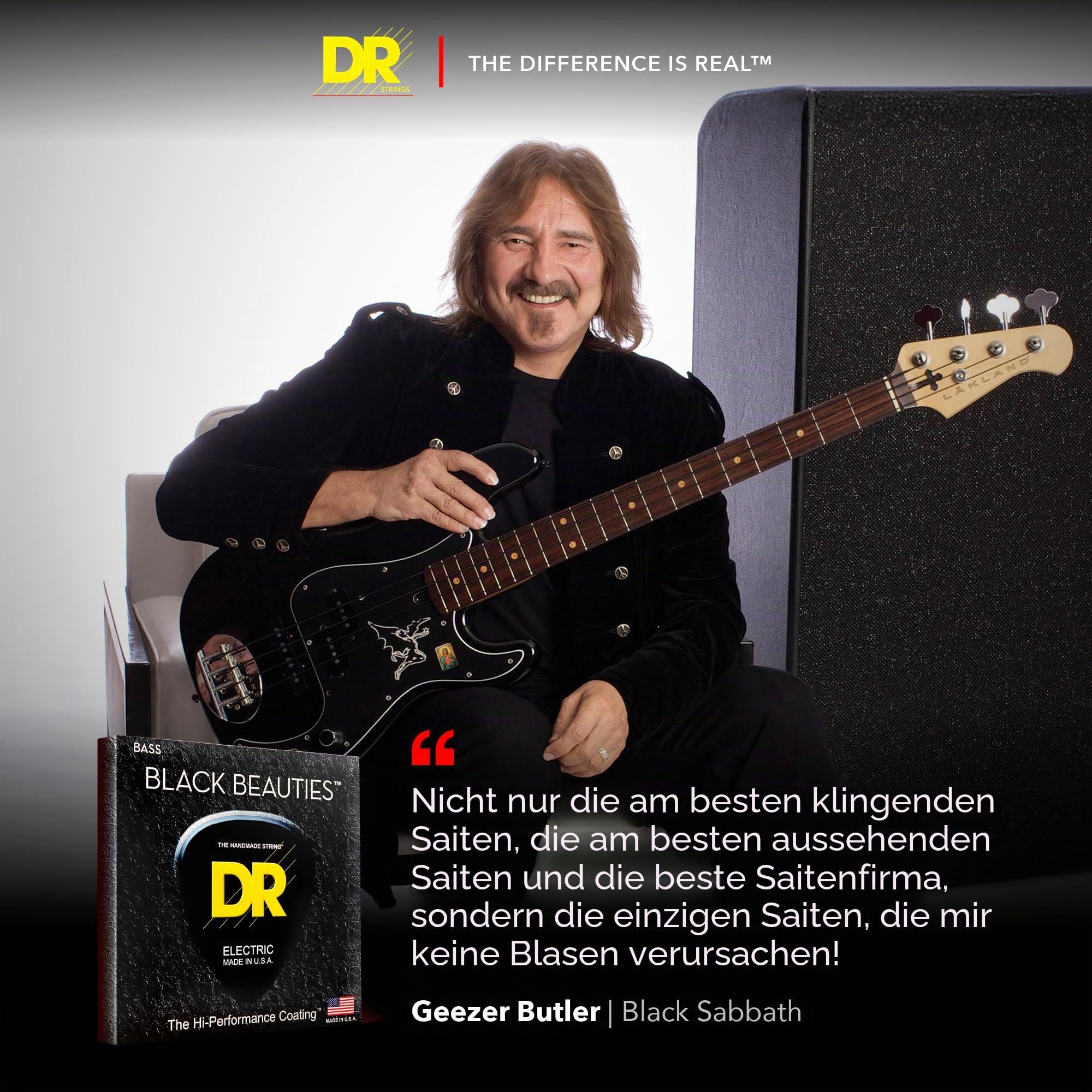 DR Black Beauties Bass 5 Saiten 45-130 | K3 Beschichtung, Langlebig, Korrosionsschutz, Kraeftiger Sound, Made in USA