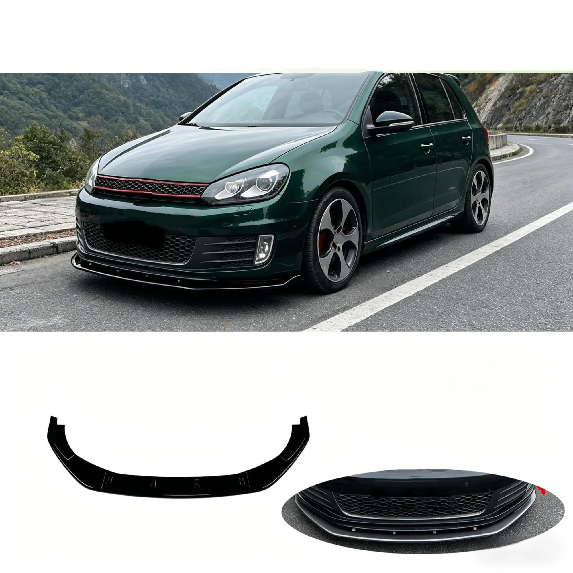 Per VW Per Golf 6 GTI 2008-2012: Spoiler Sottoparaurti Anteriore/Splitter/Lip/Protezione Spoiler frontali per auto(Gloss Black)