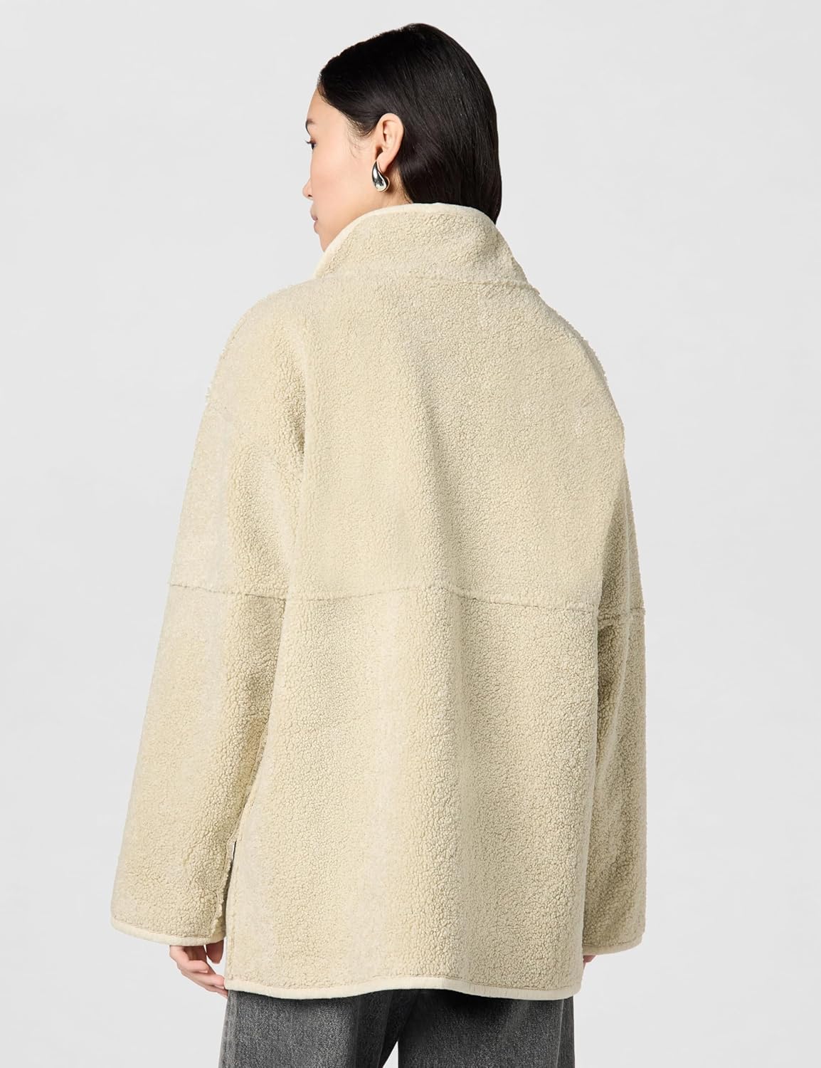 Velvet by Graham & Spencer Women's Albany Lux Sherpa Reversible Jacket, Ecru, Small - Image 3