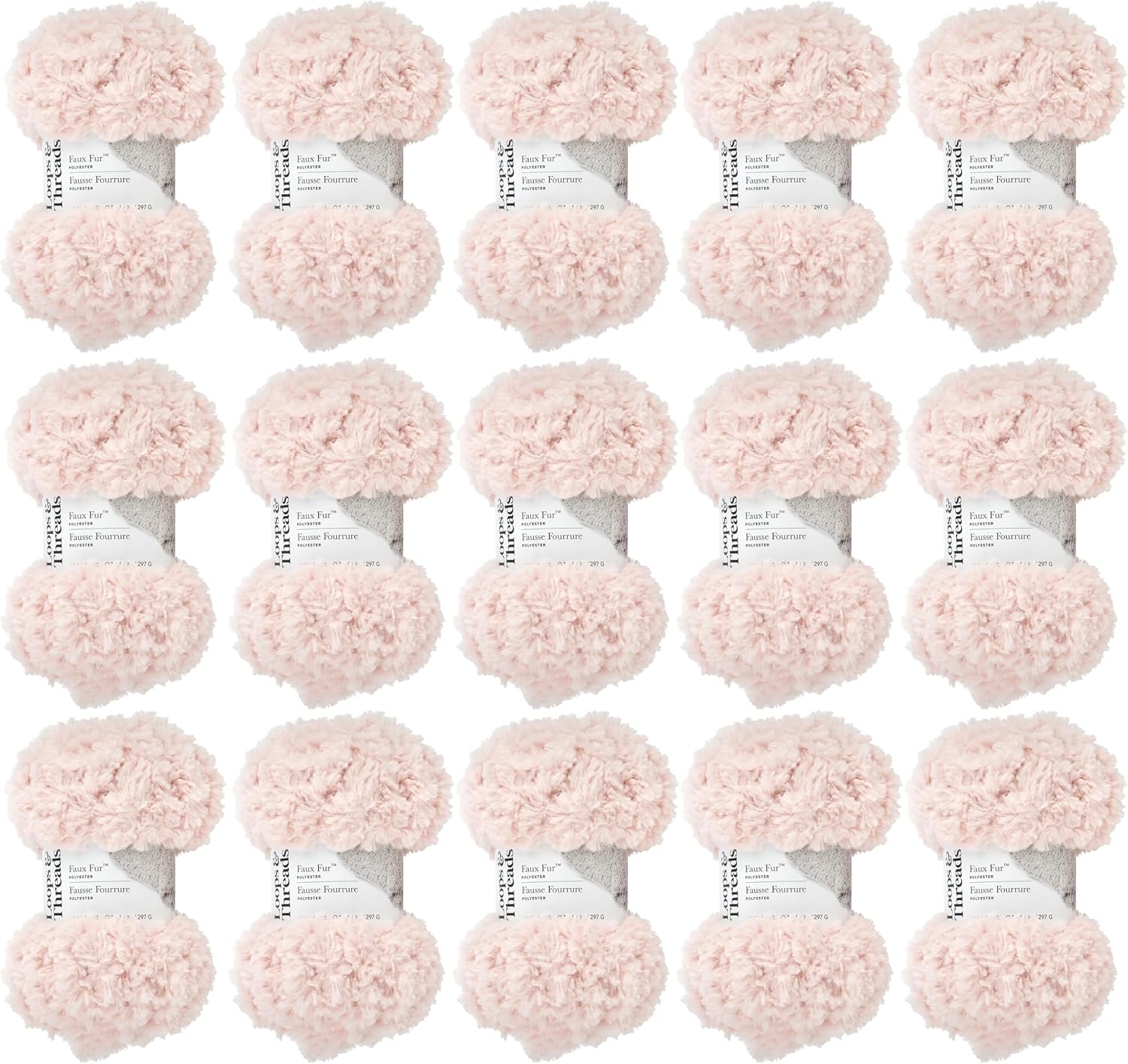 Loops & Threads Husky Faux Fur Yarn – Super Bulky Yarn for Knitting, Crochet, Weaving, Arts & Crafts, 15 Pack