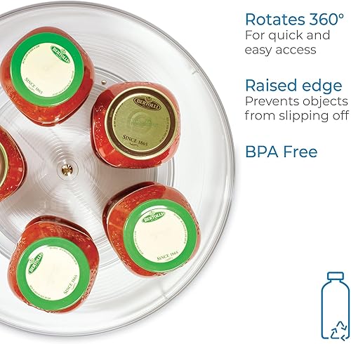 Miniatura 2 de InterDesign Linus Lazy Susan mesa giratoria organizadora de especias estante para alacena de cocina man-made-material Transparente 14 - pulgadas