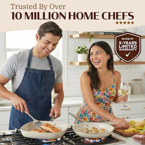 Miniatura 3 de Granitestone Ceraluxe - Juego de 20 utensilios de cocina de cerámica antiadherentes, juego completo de ollas y sartenes antiadherentes con juego de