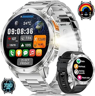 🚨 EXTREME: Men’s Military Watch with LED Light, AMOLED Display 1.62 Inches, Smart Watch with Phone Function, 730 mAh Battery, Heart R…