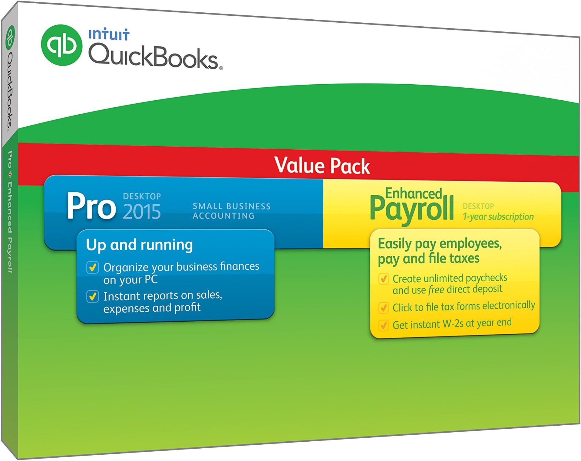 QuickBooks Pro Small Business Accounting Software with Enhanced Payroll 2015 (Old Version)