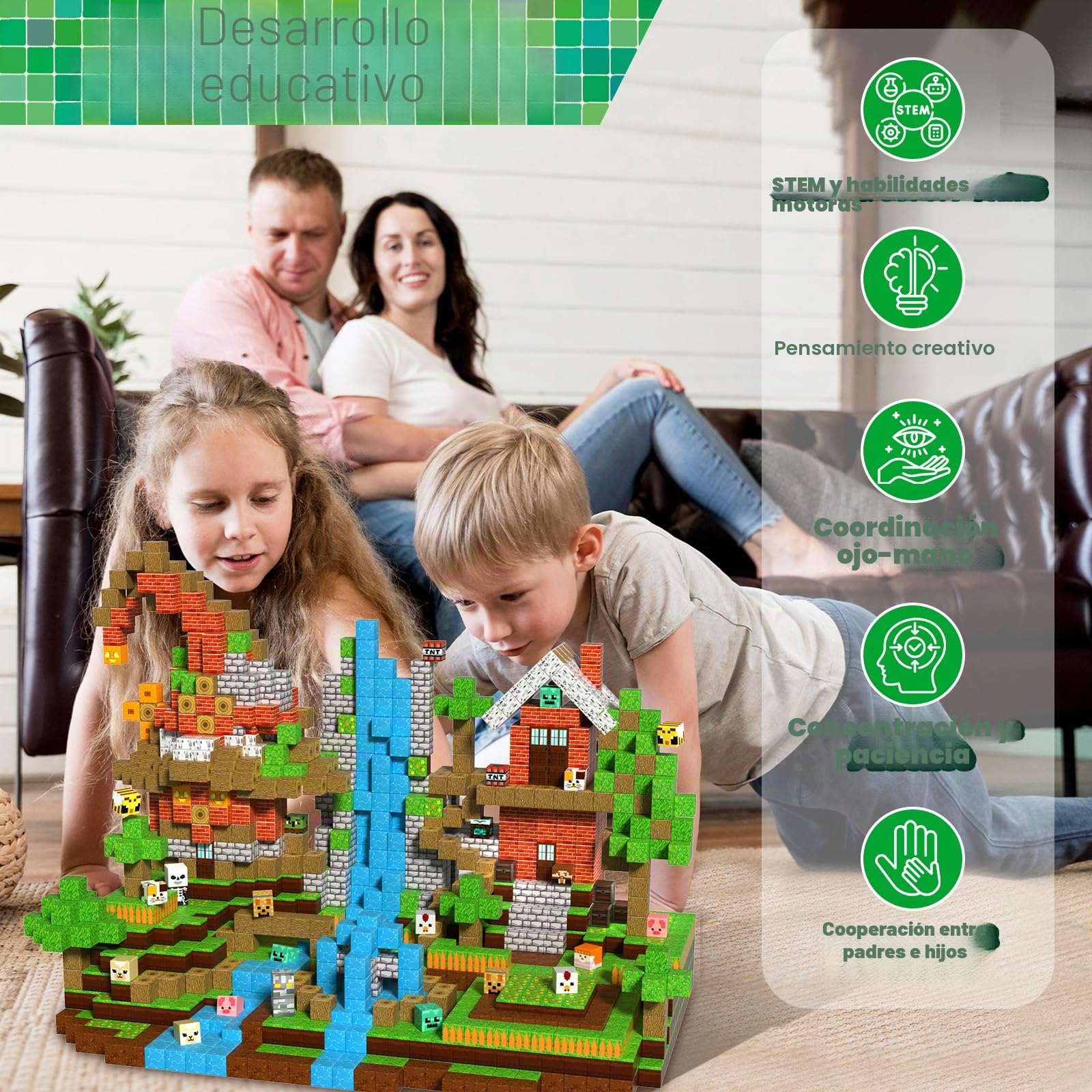 ToyUnited Bloques magnéticos con aventuras mágicas en el río: 300 piezas de bloques magnéticos – Construye tu propia caza del tesoro con figuras y paisajes creativos