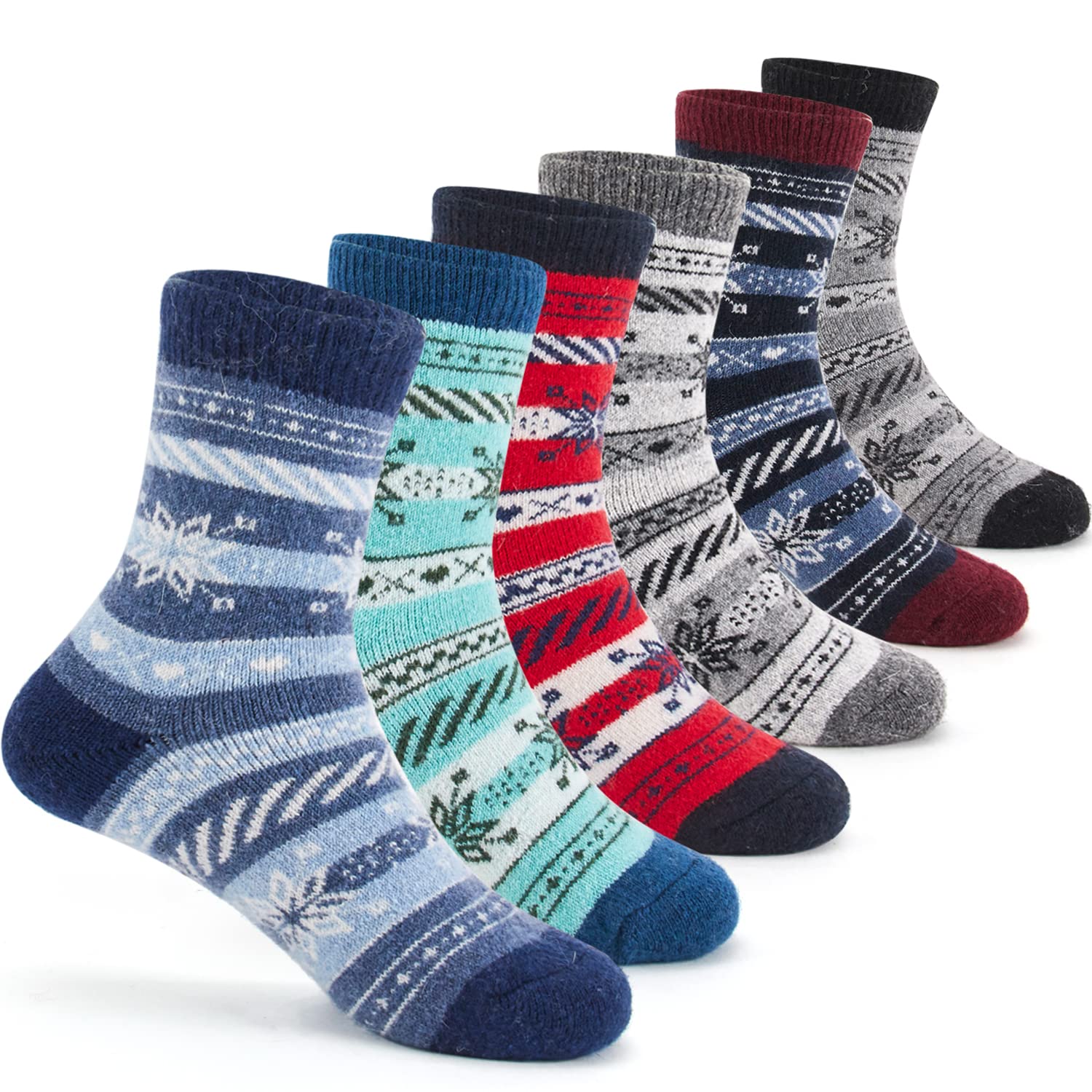 Aisyee 6 Paare Weihnachtssocken Kinder Wintersocken Jungen W