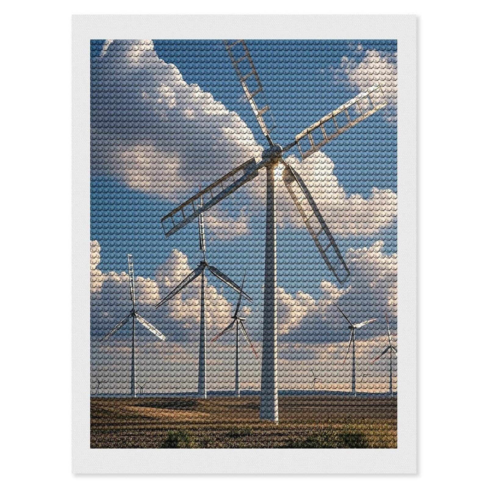 FekiLoot Windmills Diamond Painting Kits for Adults Round Paint with Diamonds Pictures Gem Art Painting Kits Personalized Diamond Art Full Drill for Beginners Home Wall Decor