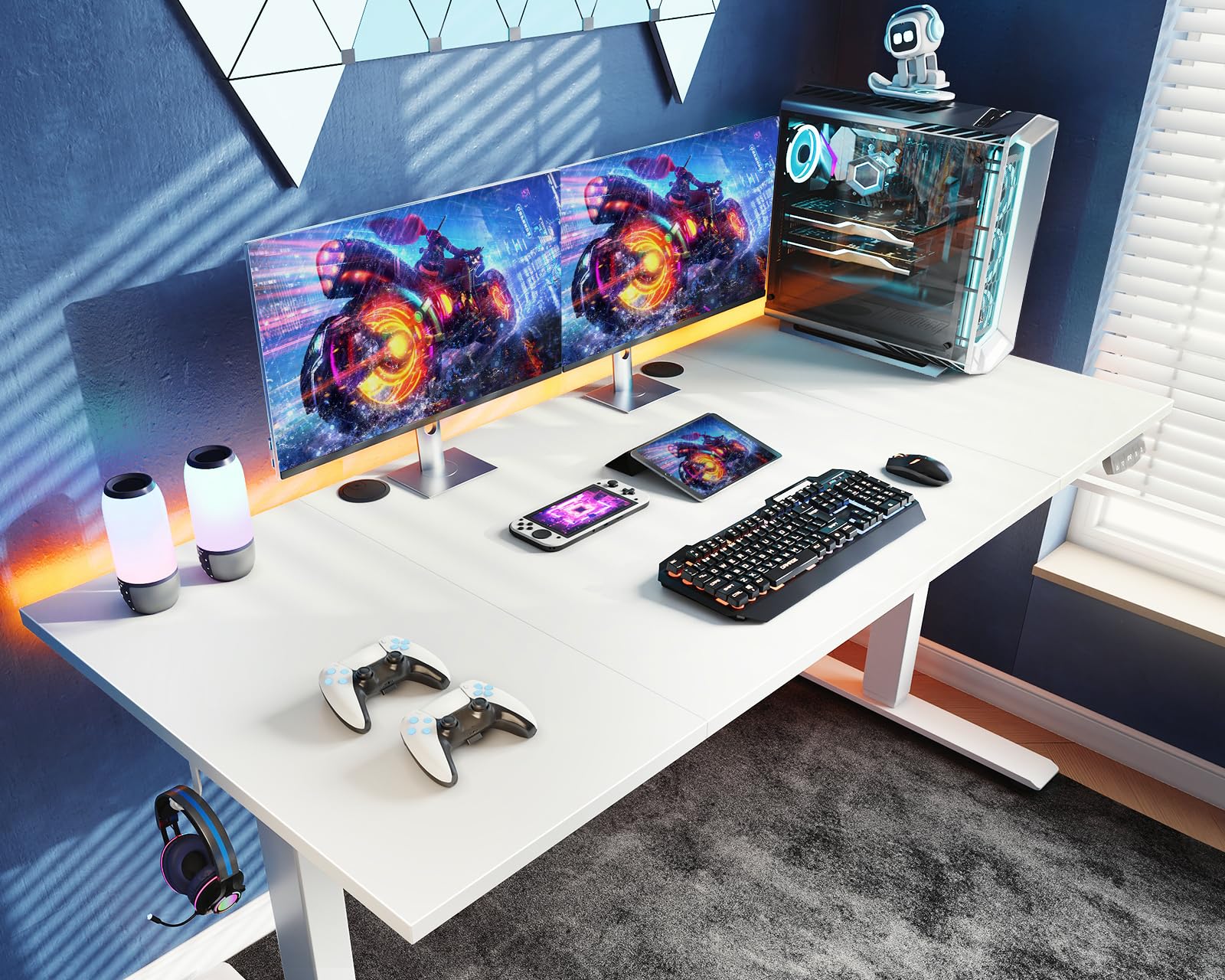 Amazon | AODK 昇降デスク 電動 昇降式デスク 幅140*70 昇降式