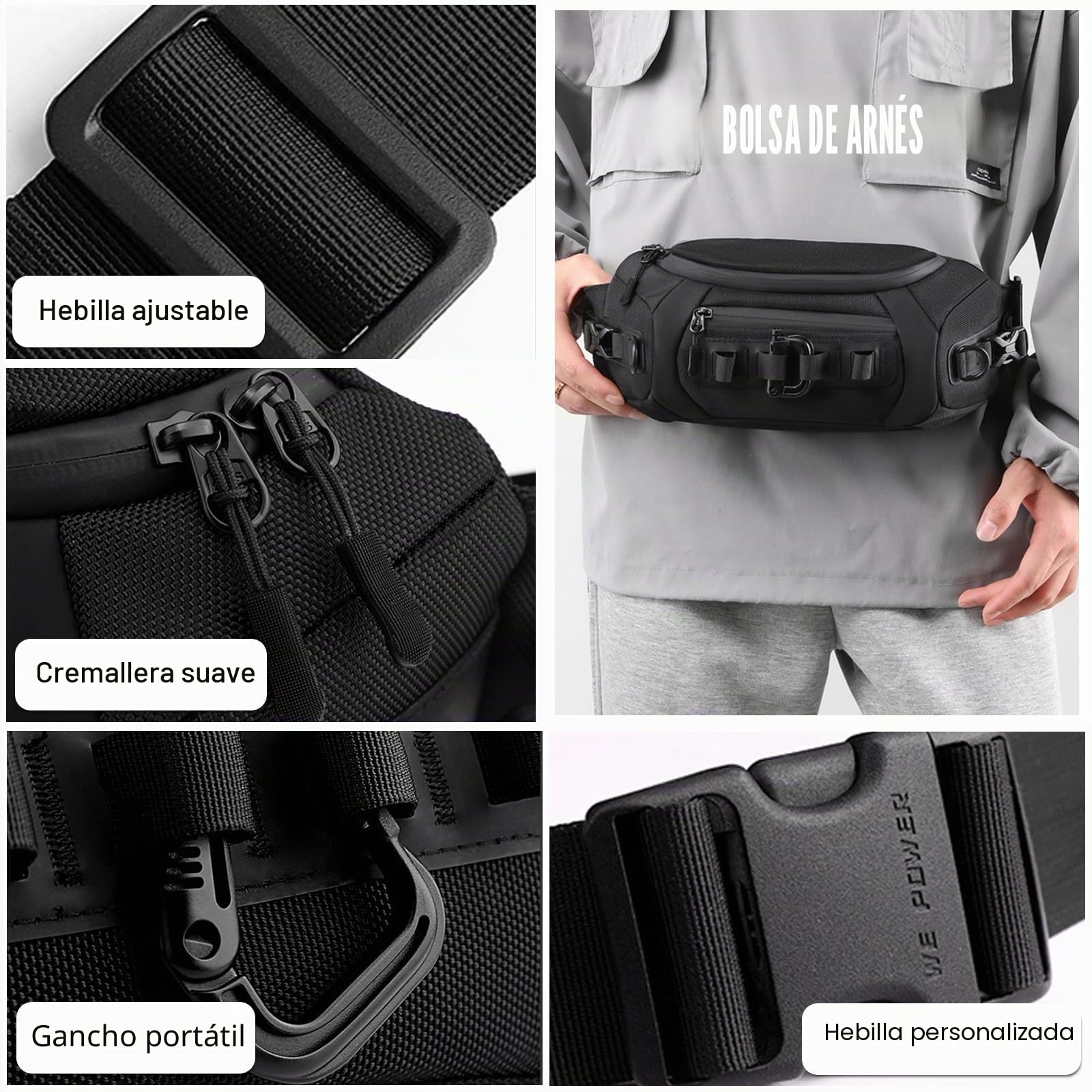 FANDARE Riñonera de Moda Hombre Bolsa Cruzada para el Gimnasio Bolso Mujer de Pecho Impermeable Nailon Bandolera Escolar Viaje Crossbody Bag Camo