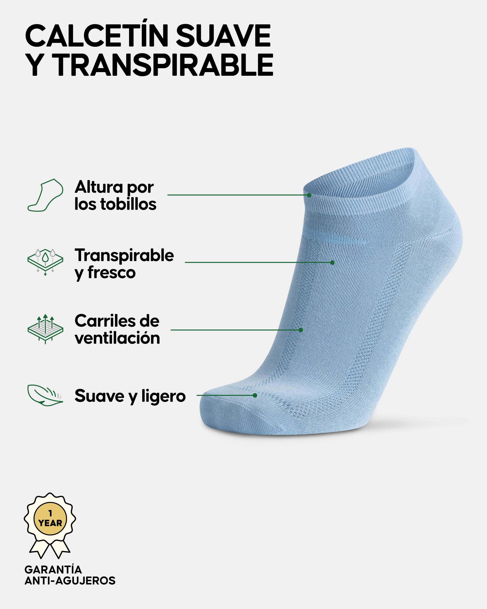 DANISH ENDURANCE Calcetines Tobilleros en Bambú, Calcetines Cortos Transpirables, Extra Suaves, 6 Pack