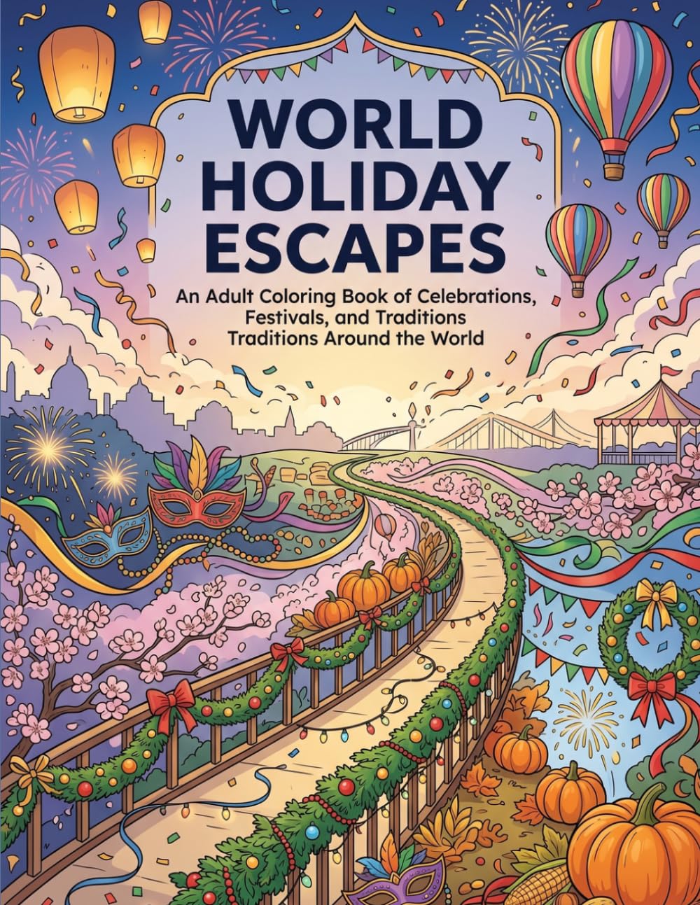 Vacation Dreams - World Holiday Escapes: An Adult Coloring Book of Holidays, Festivals, and World Celebrations for Relaxation and Creativity
