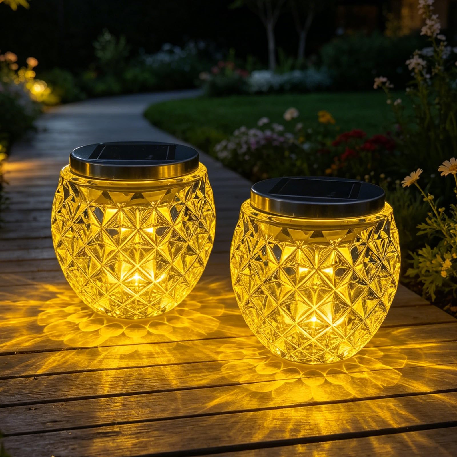 Lanterna Solare da Esterno,2 Pezzi Lampada Solare per Esterni da Tavolo 10 CM,Solarlampen für Außen,Lanterna Solare per Esterni,Lampade da Tavolo a Energia Solare,per Terrazza,Balcone