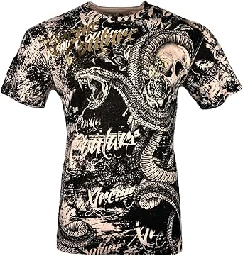 Xtreme Couture Por Aflicción Hombres Camiseta Bad OMEN Cross Biker MMA Gimnasio S-4XL $40, Azul