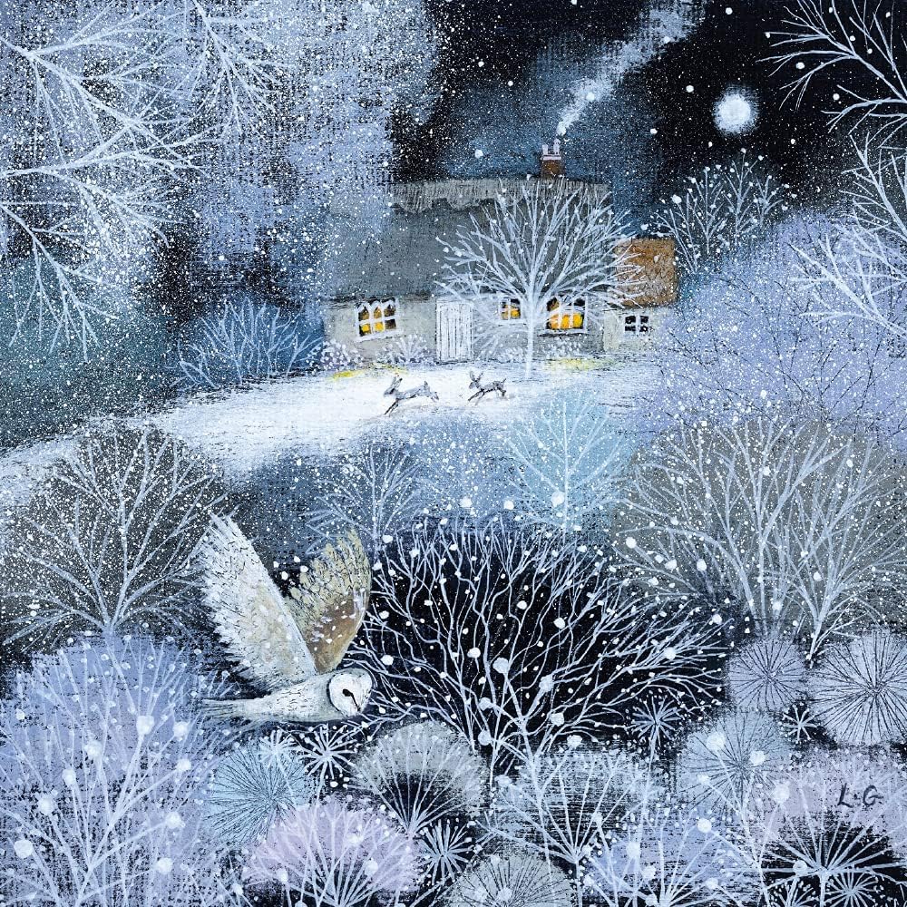 Museums & Galleries Charity Christmas Cards Pack of 20, Festive Hares in the Snow
