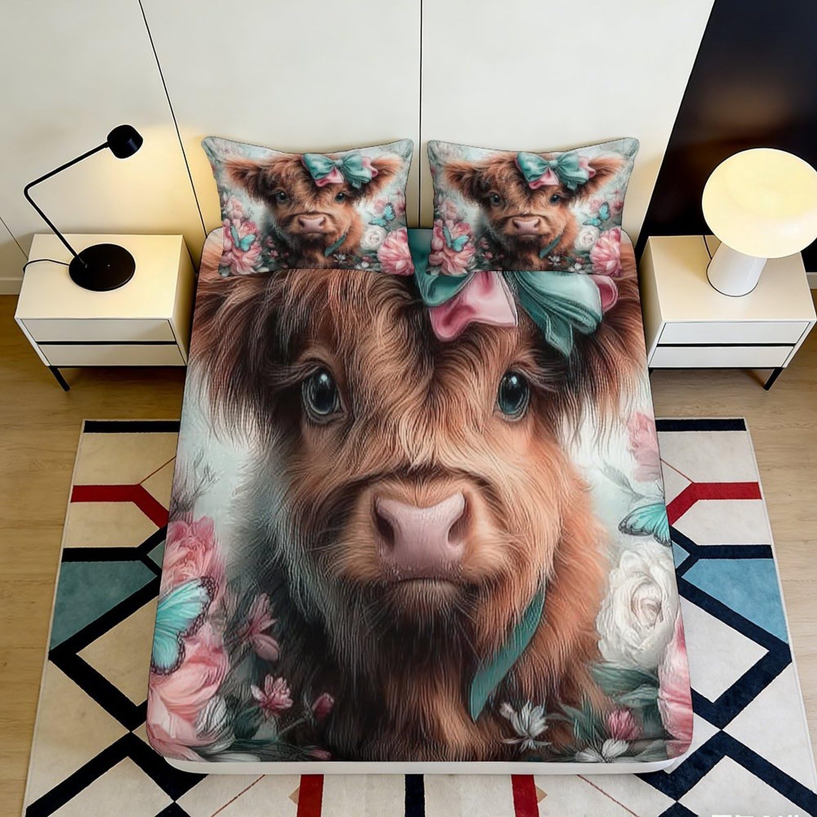 3D Printed Chicken Farm Fitted Sheet Microfiber Soft Breathable Rooster Bed Cover for Bedroom Dorm Decor Mattress Protection 90x200x25cm