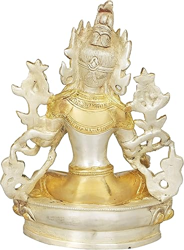Vista 21 de Tara verde, quien te salva (Deidad budista tibetana) - Estatua de latón - Color verde Chola Chola Verde,Multi,Increíble Negro Verde