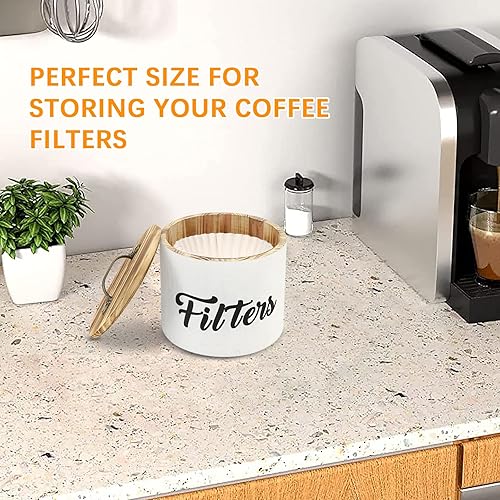 Miniatura 5 de Soporte para filtro de café, cesta de almacenamiento de filtro blanco para mostrador, funda de madera, accesorios de barra de café, estación de
