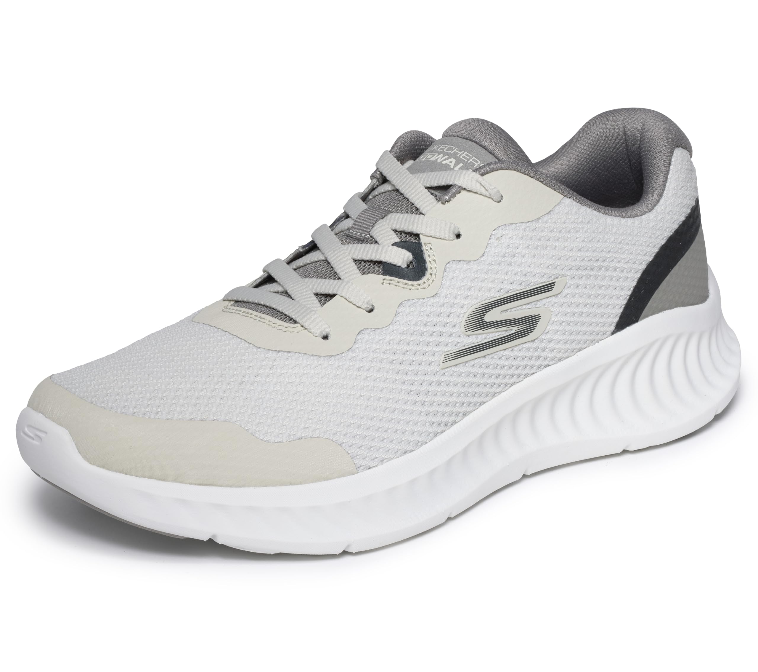 Skechers Men's Go Walk Now Viligent Trainers, Off White Textile/Trim, 7.5 UK