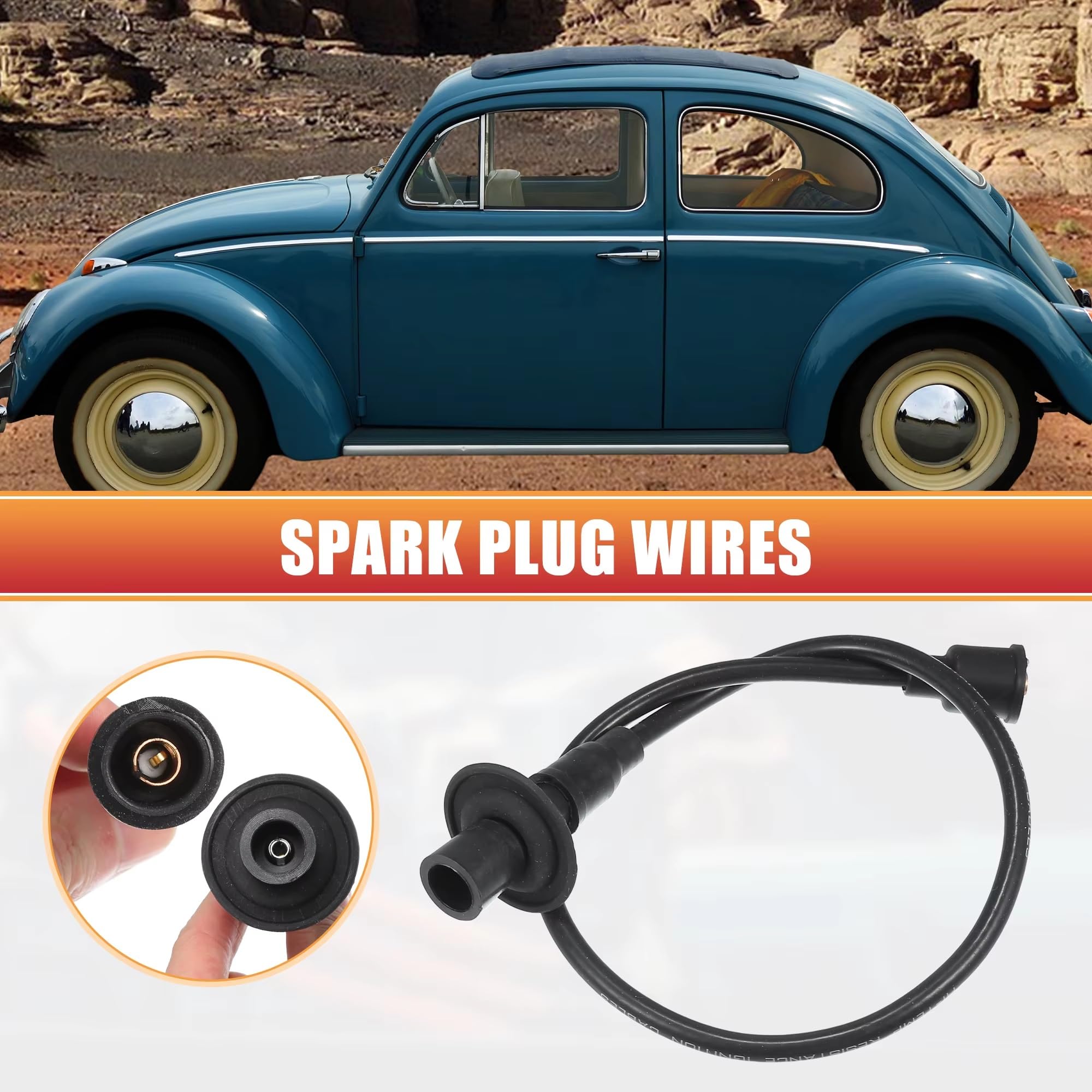 Cavi di accensione per VW Maggiolino H4 1.2L Benzina 1960-1966 | 111998031A Cavo Candela Cavo Bobina di accensione