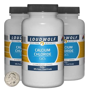 Calcium Chloride / 1.5 Pounds / 3 Bottles / 99% Pure Food Grade/Prills