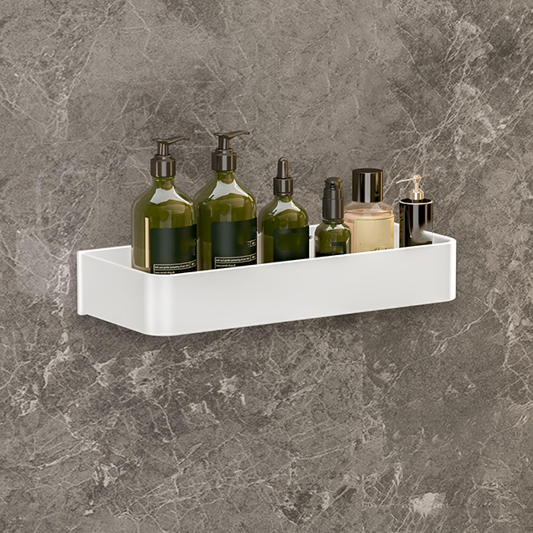 SRURLLUG Adhesive Shower Caddy Rustproof No Drilling Wall Mounted Shower Shelves for Bathroom Large Capacity Shower Organizer and