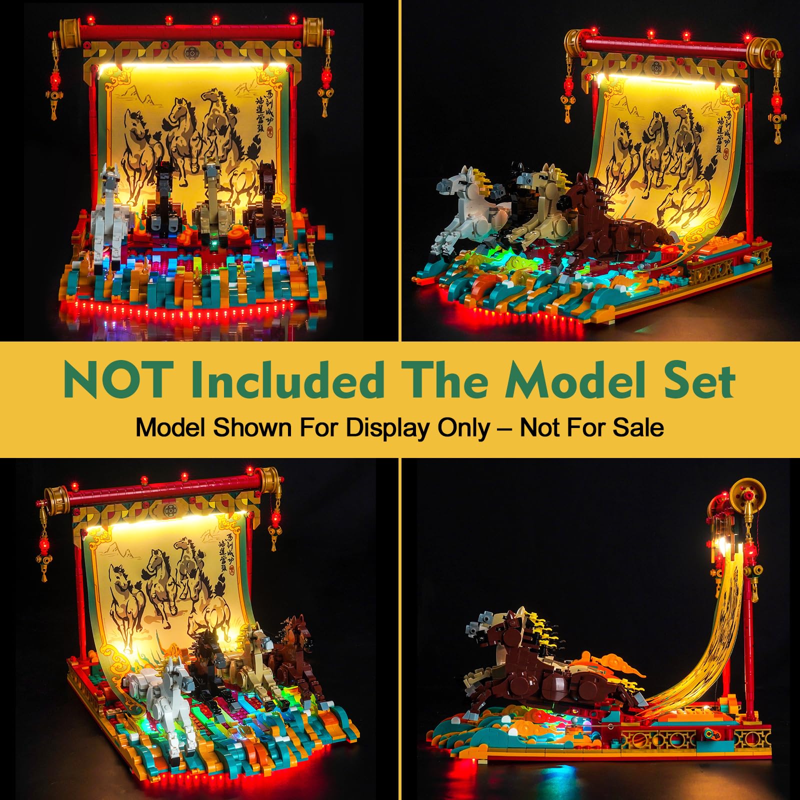 LocoLee RC Led Light Set Compatible with Lego 80119 Galloping Horses Canvas Led Decoration Lighting Kit Compatible with Lego 80119 Building Blocks Model,Only Lights Set,No Model - Image 2