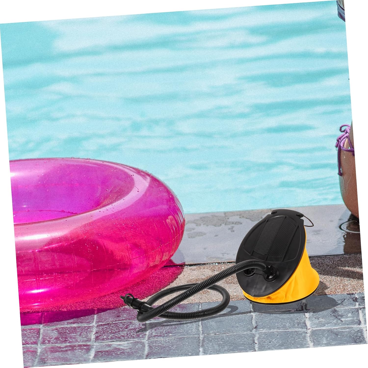 Alipis Portable Foot Pump Inflator with Long Hose for Inflatables Air Beds Balloons and Pool Floats Capacity Multi for Easy Inflation and Deflation
