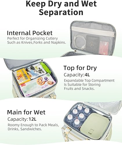 Miniatura 9 de HSHRISH Lonchera táctica expandible extragrande para adultos, bolsa de almuerzo aislada impermeable con mucho espacio de almacenamiento, bolsa