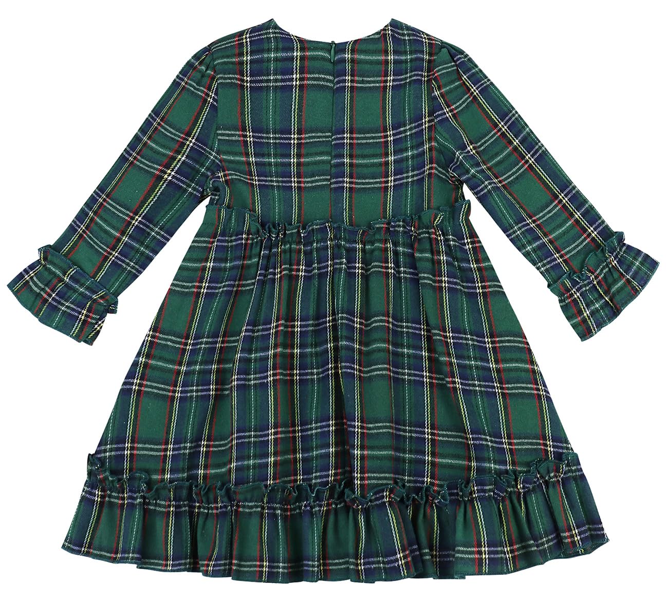 AGQT Vestito natalizio scozzese per ragazze, a maniche lunghe, girocollo, camicia invernale, taglia 2-14T