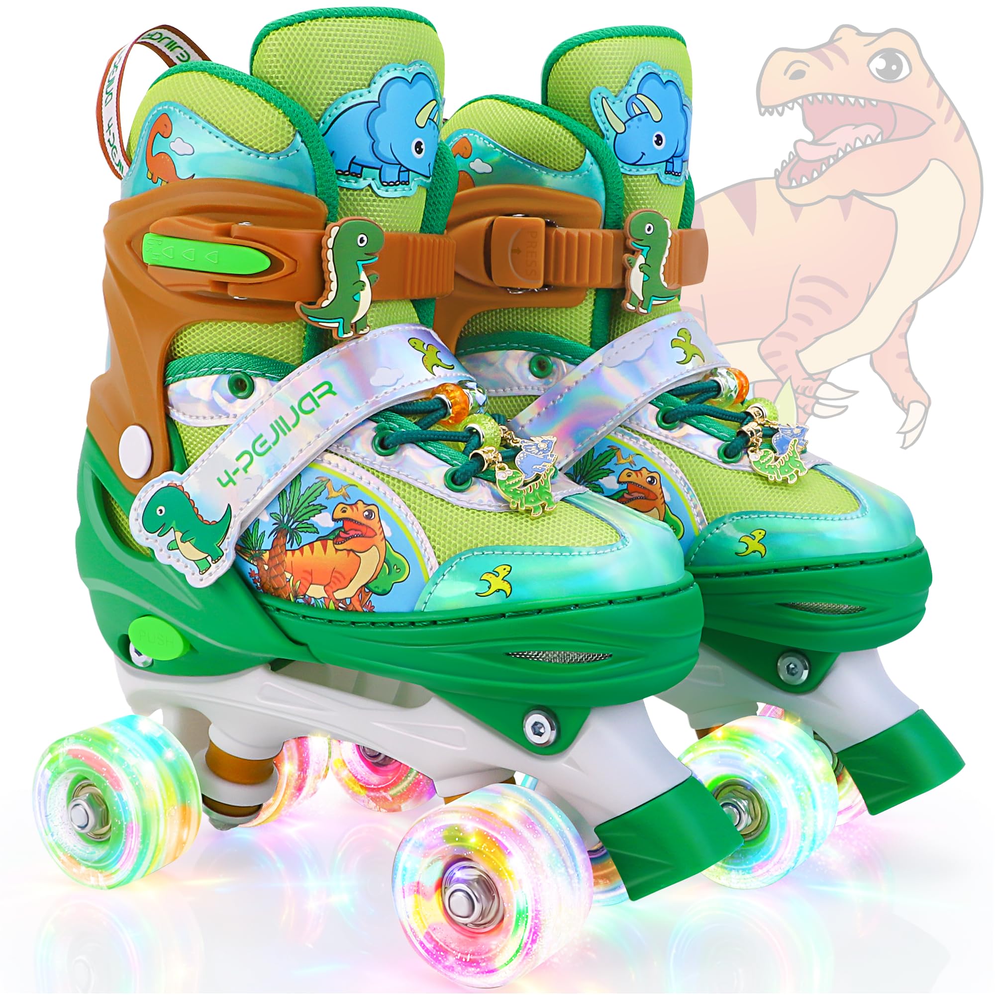 Unicorn Rainbow Kids Roller Skates for Girls Boys Toddler Ages 3-12, Adjustable Beginner Profession Kids Quad Skates, Children's Rollerskates for Birthday Xmas Gifts