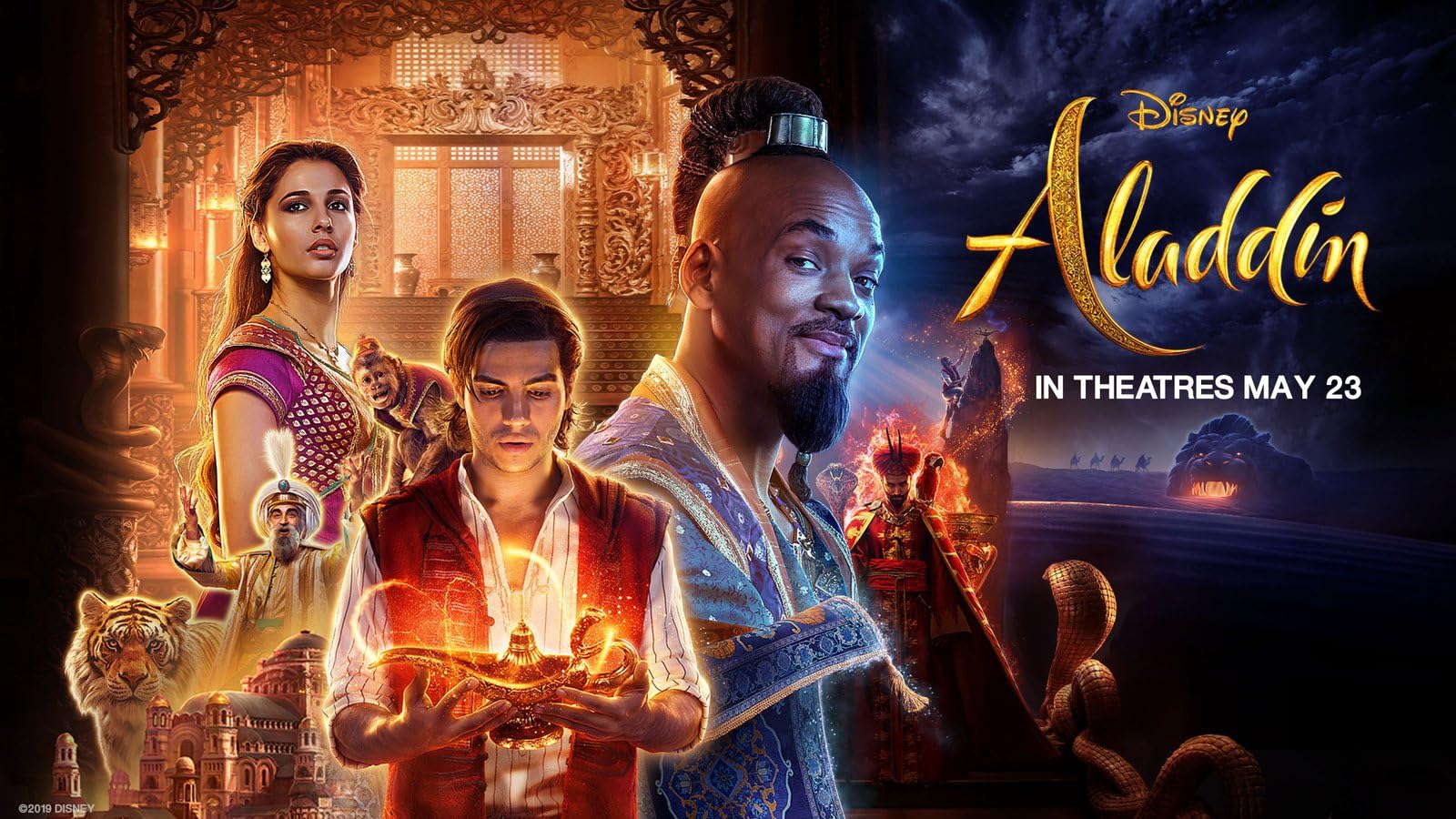 Aladdin 2019 33 Poster A0 - Movie Art Poster in varie dimensioni per idee soggiorno o camera da letto. Immagini di film cult senza bordi Classic Iconic 70s 80s 90s Vintage Retro Home Wall Decor Immag