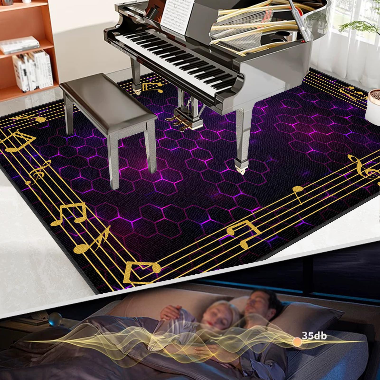 Bateria elektroniczna Dywan na perkusję i perkusję Maty akustyczne Pianino Baterie Akustyczne Maty Na Bęben Dźwiękoszczelny Antypoślizgowy Mata 180 x 140 cm