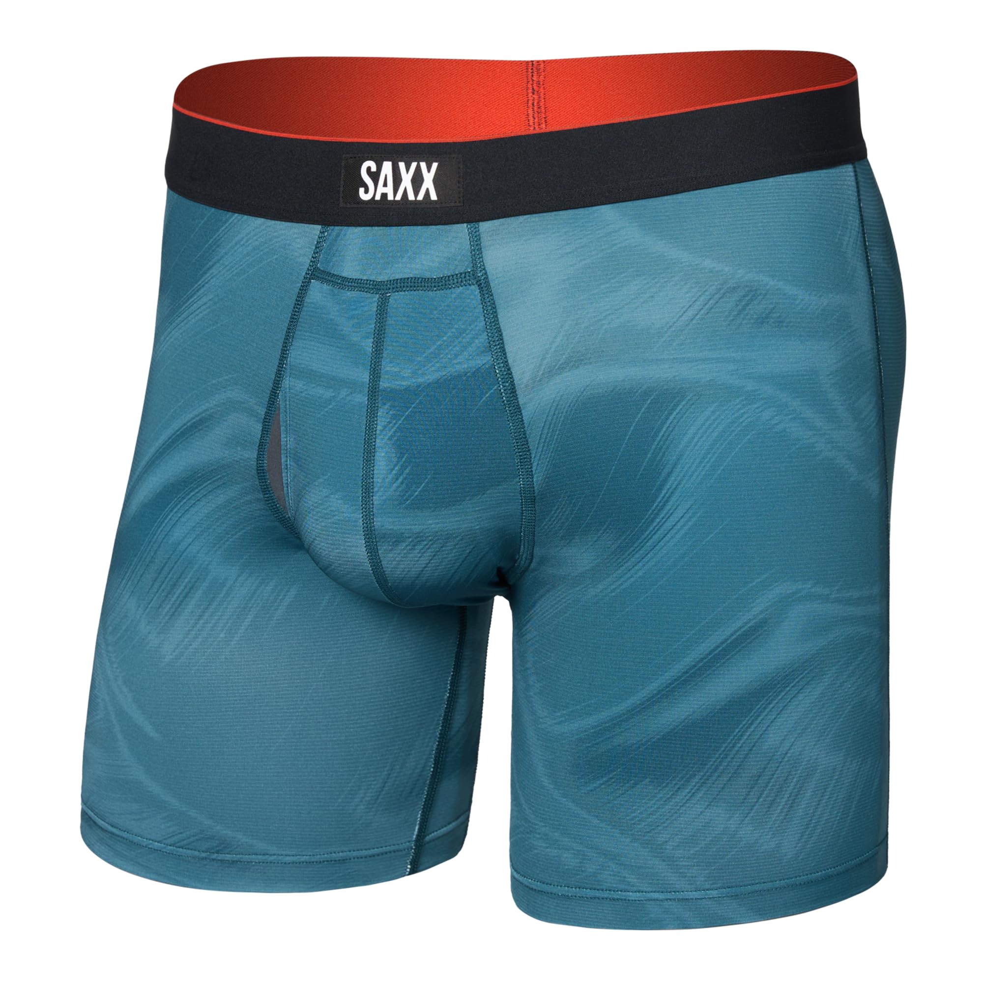 Saxx Multi-Sport Mesh Boxer Briefs, Platinum Camo/Rich Teal (UK, Alpha, M, Regular, Regular)