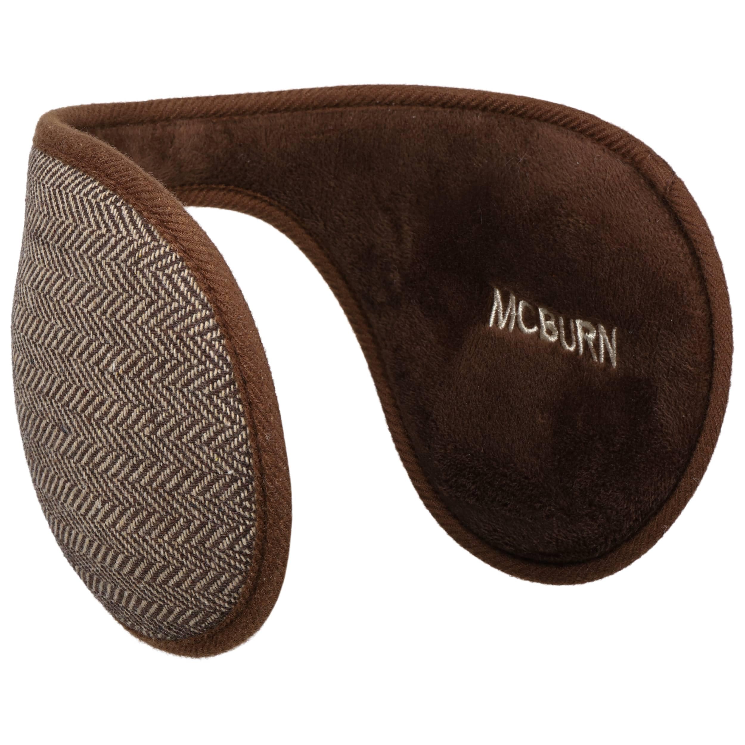 McBURN Herringbone Earband Women/Men - earbands Ear Warmers with Lining Winter Autumn-Winter - One Size Dark Brown
