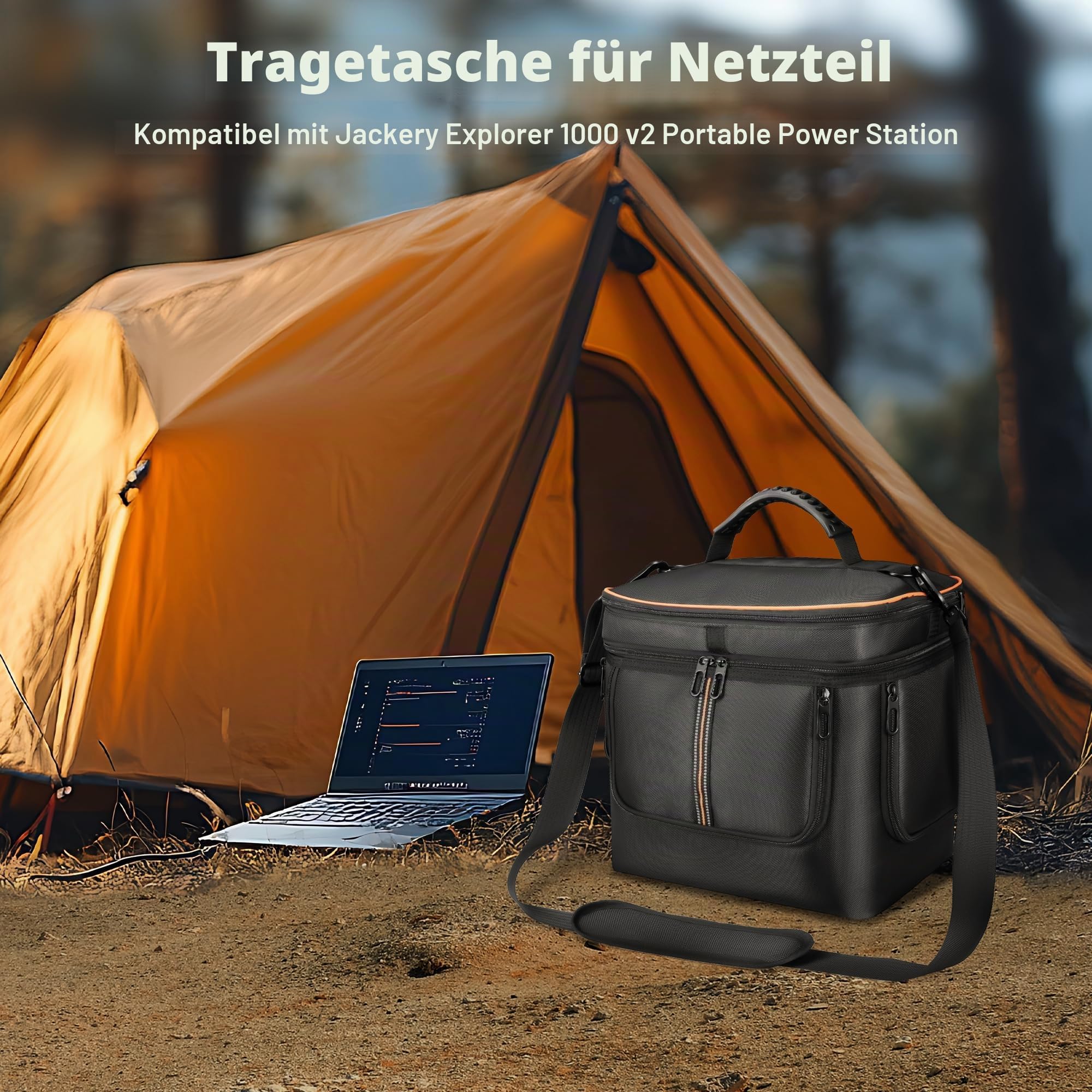 Tragbare Kraftstation Tragetasche Kompatibel mit Jackery Explorer 1000 V2, Reise Schutzhülle für Netzteil, Ladekabel und Zubehör