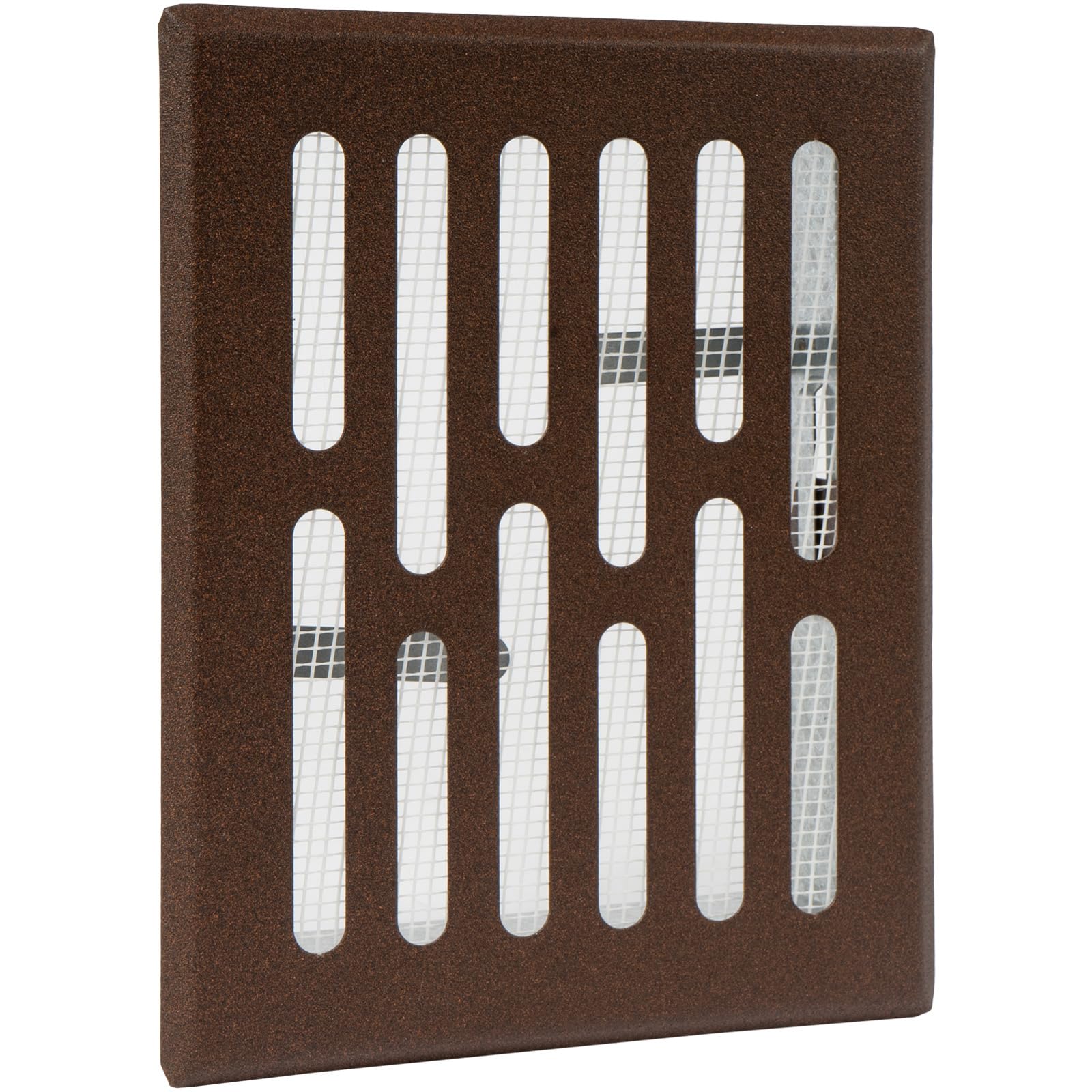 Vent Systems 4" X 5.5" Brown Rectangular Vent Cover With Mesh – Galvanized Steel Louver Grille With Flange For Wall Mounting - View #14