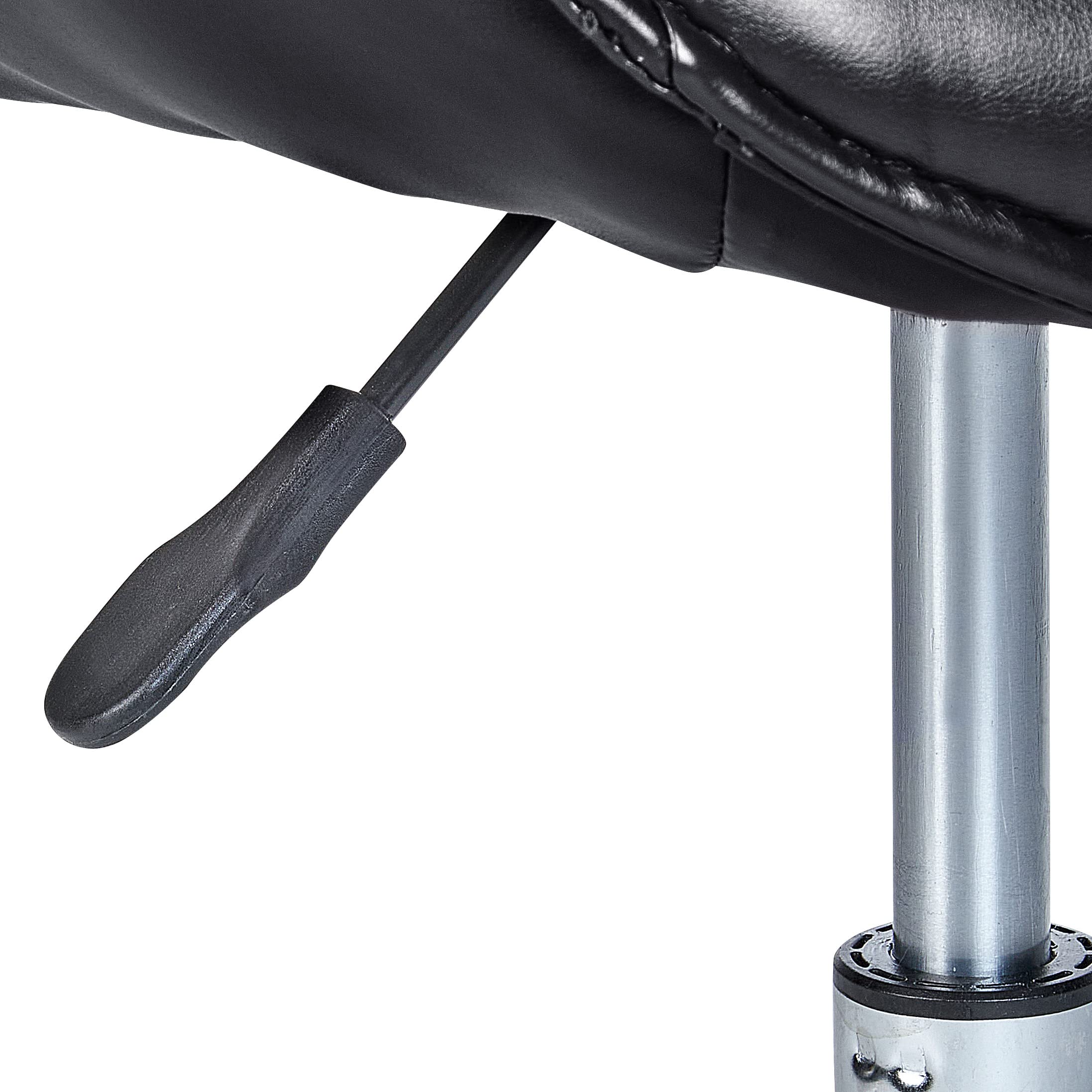 Beliani Élégant Fauteuil de Bureau Pivotant à Hauteur Réglable en Cuir PU Noir Newdale
