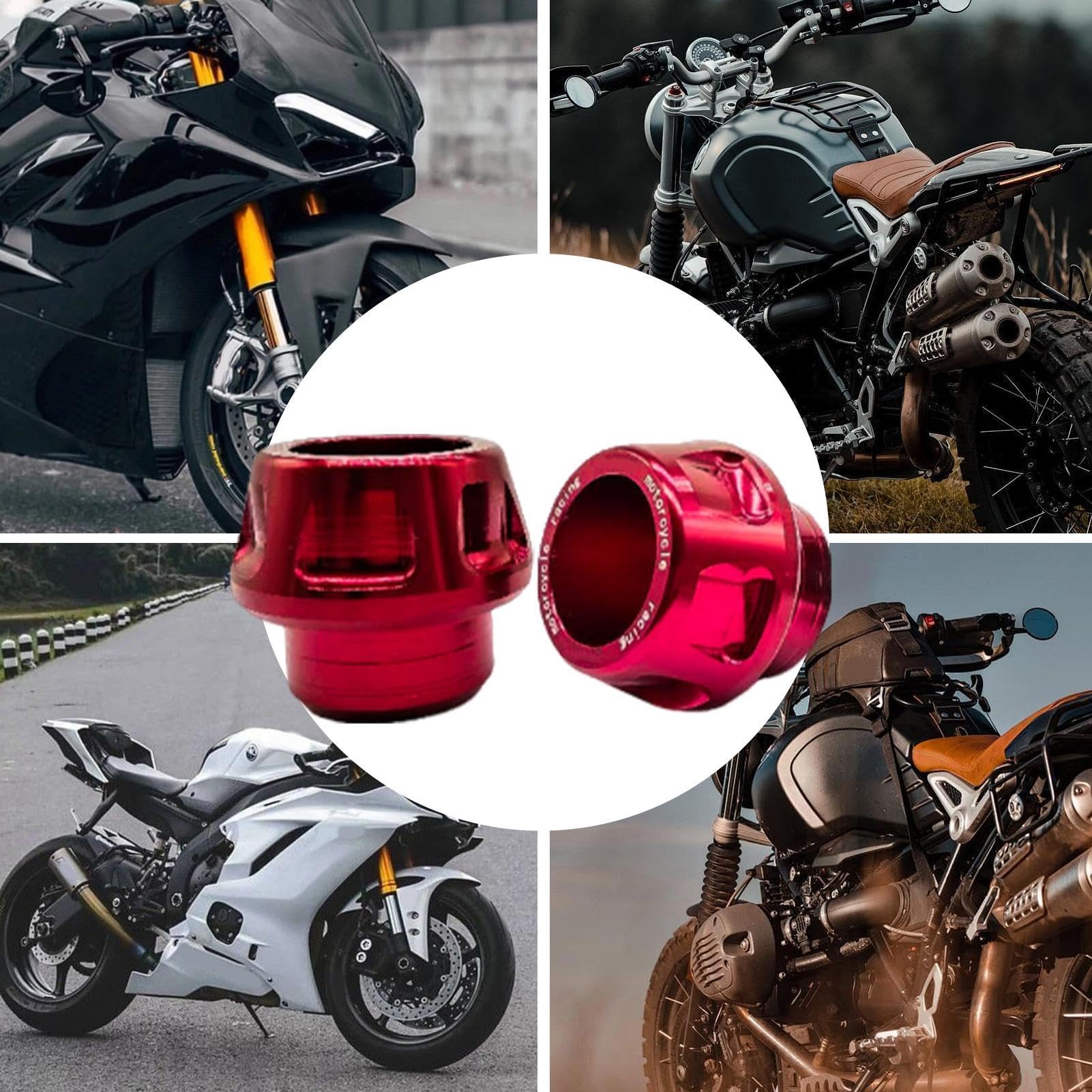 Aramox Curseurs De Cadre CNC Moto – Lot De 2 Protecteurs Fourche Avant Aluminium Bleu