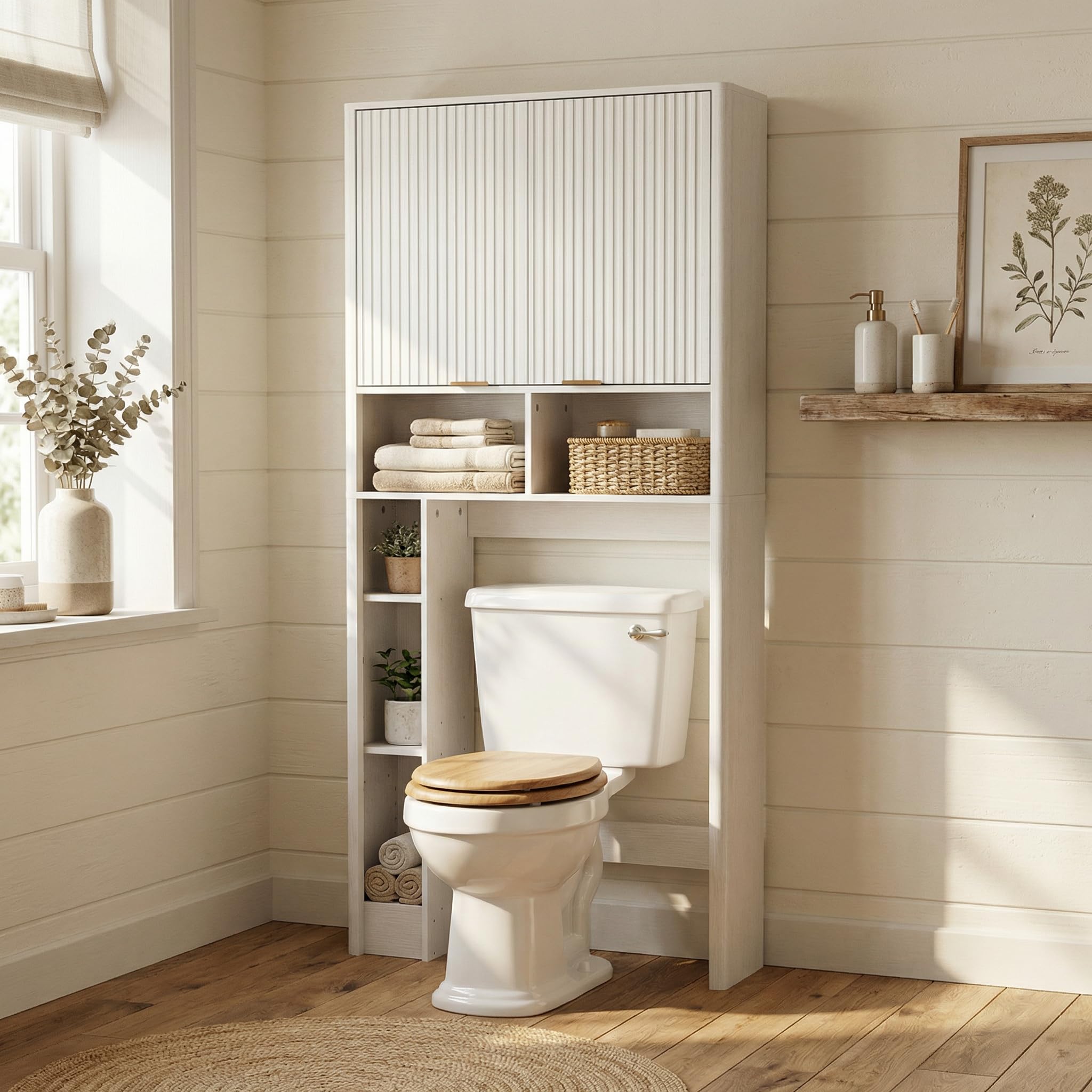 AKMAKM 31 inch Over The Toilet Storage Cabinet