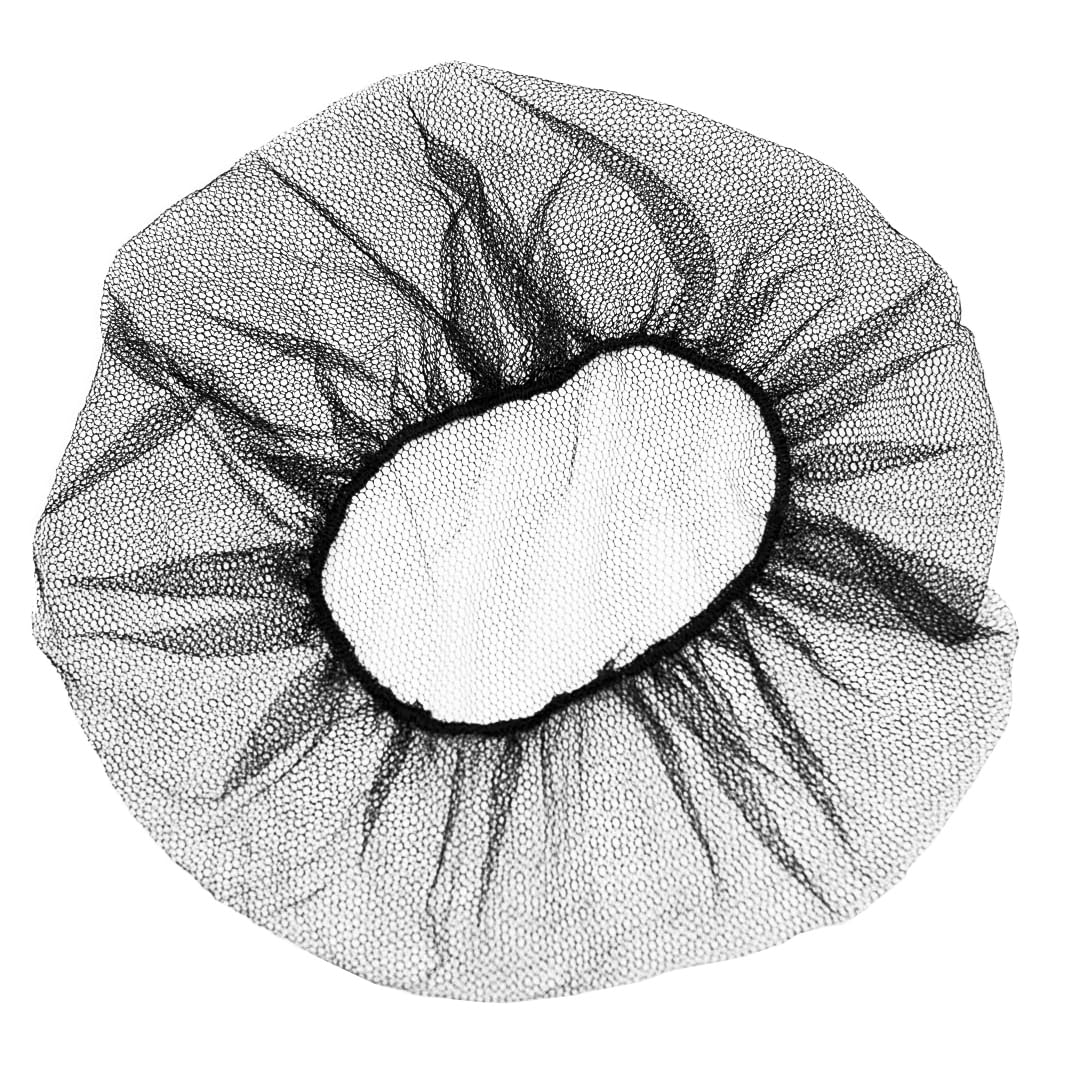 KLEEN CHEF 400 Food Hair Nets 24 Inch, Elastic Food Service Hair Nets, Nylon Honeycomb, Ballet Buns, Sleeping, Wigs, Spray Tans (PACK of 400, Black)