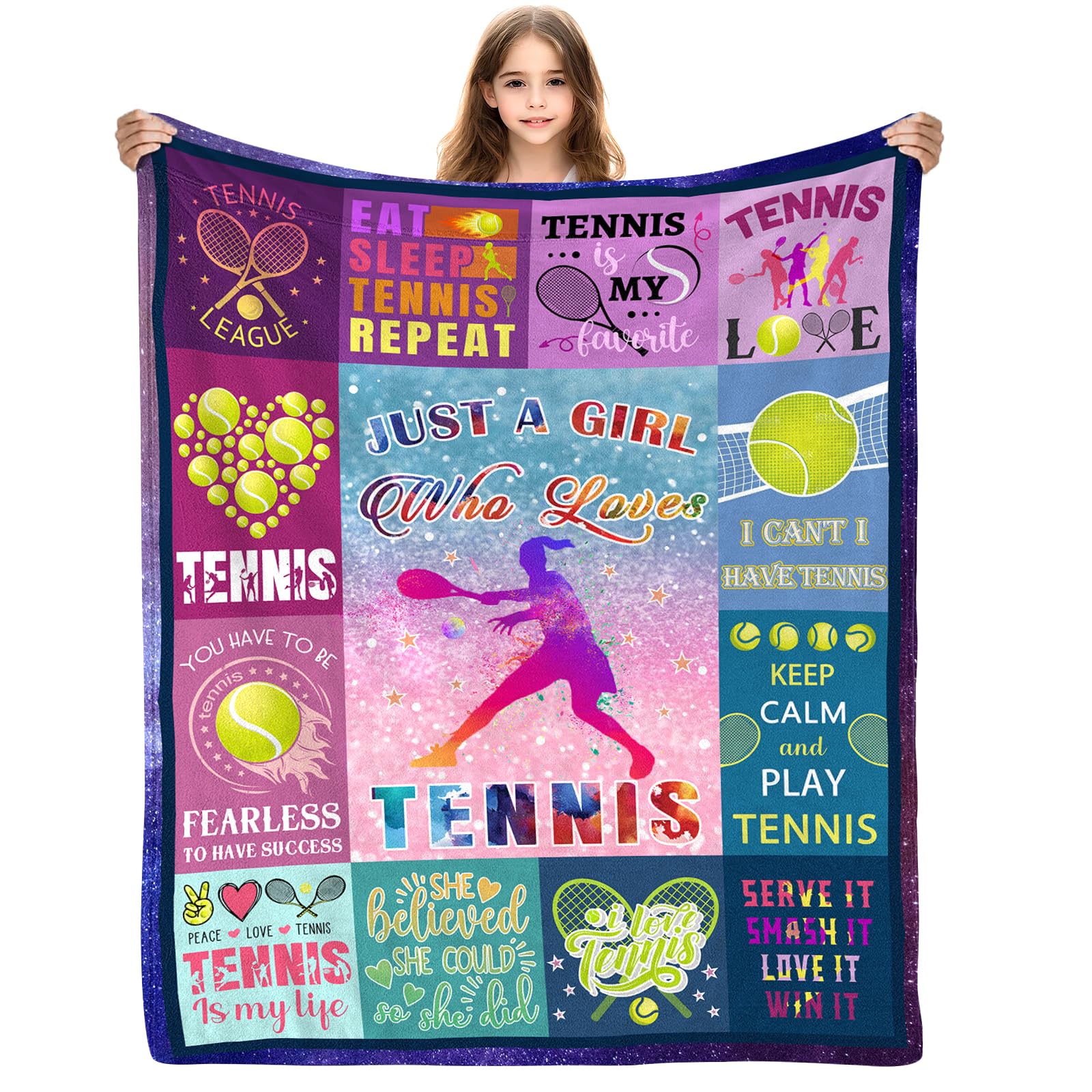Yasrlvun Tennis Gifts for Men Women 152x127CM Tennis Throw Blanket Christmas Funny Gifts for Son Daughter