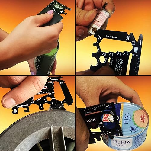 Miniatura 3 de Tarjeta de crédito negra 37 en 1, regalo multiherramienta (1 herramienta en 1 juego). Tamaño de tarjeta de crédito Billetera Multiherramienta