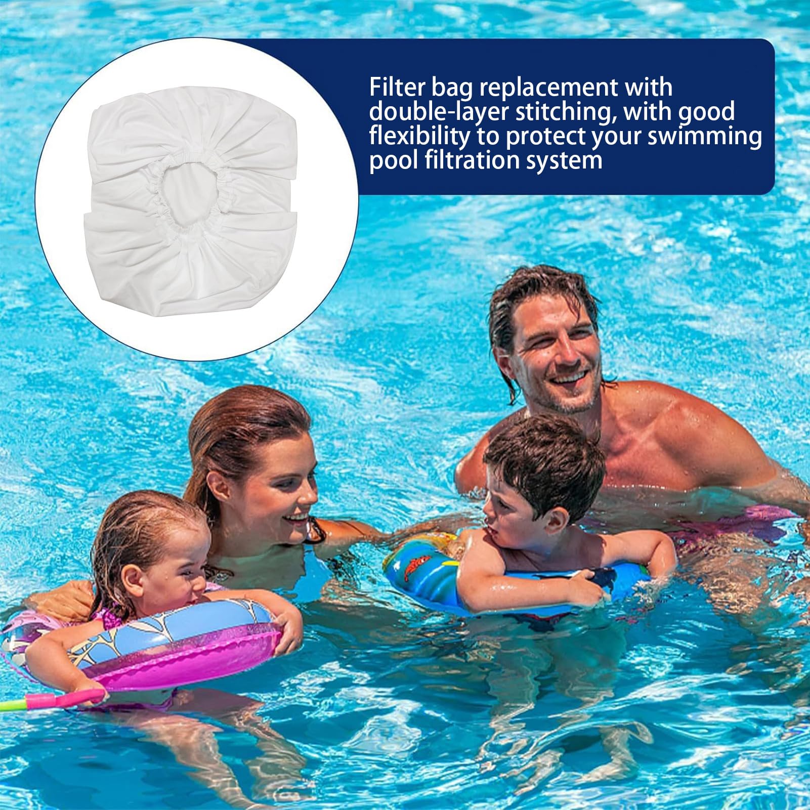 Reemplazo de bolsa de filtro para robot limpiador de piscina, bolsa de filtro lavable de tela duradera con doble filtrado fino a prueba de residuos, compatibilidad universal para limpiadores fuera del