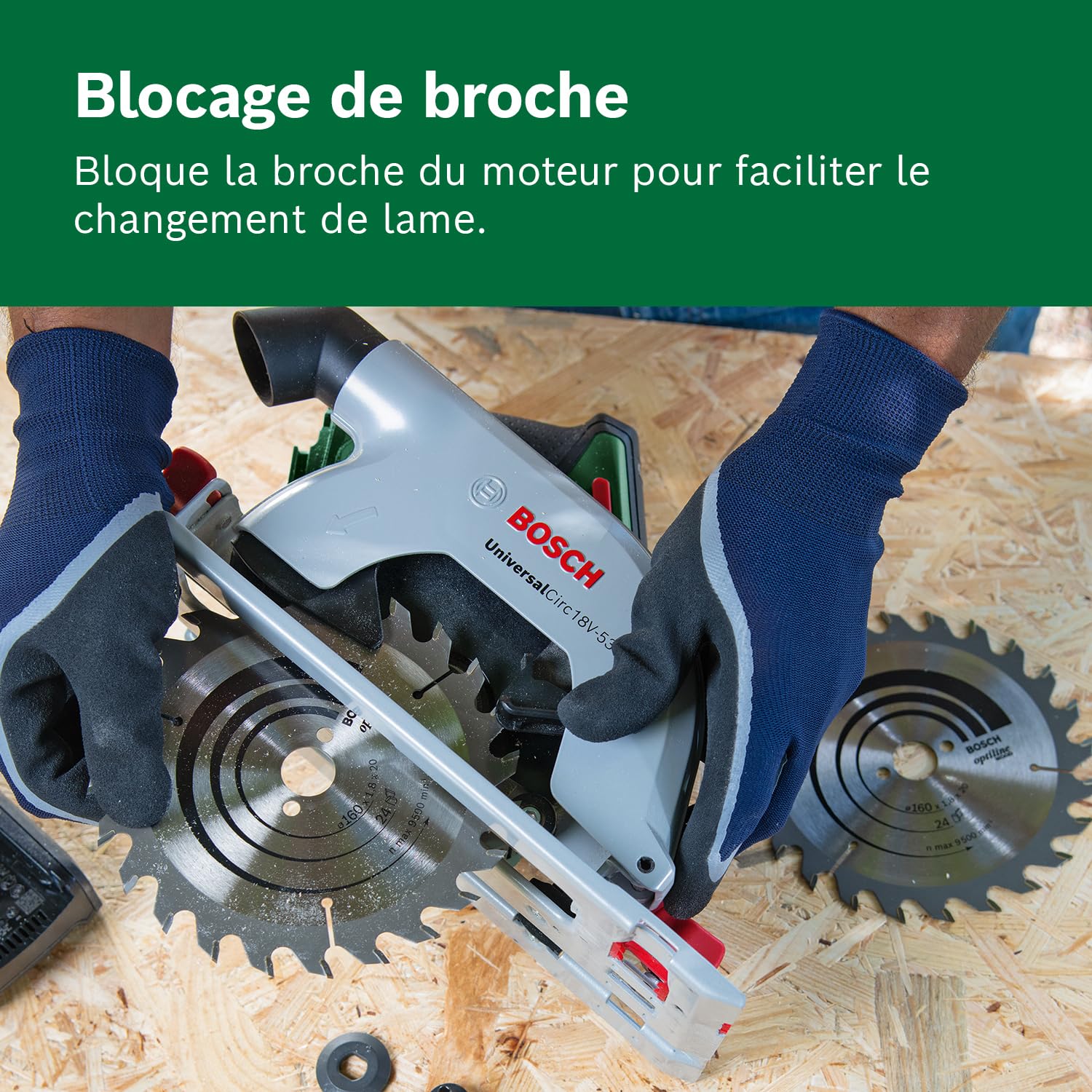 Bosch Home and Garden Scie circulaire sans fil - UniversalCirc 18V-53 (coupes dans tous les bois et dérivés ; profondeur de coupe maxi 53 mm ; set de 2 rails de guidage ; système 18V) – Amazon Edition