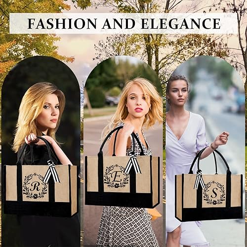 Miniatura 4 de Bolsa de mano personalizada de yute para mujeres, regalos para el día de la madre, regalo de Navidad de cumpleaños para mujeres y amigas