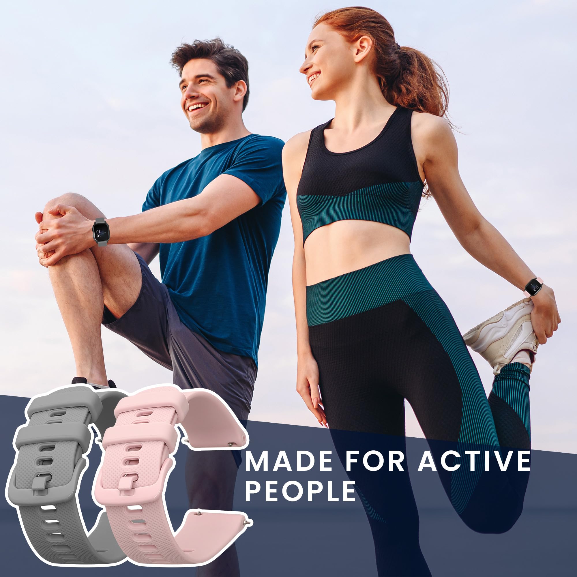 Sportarmband Set Für Garmin Vivoactive 6 - 2x TPU Silikon Armbänder