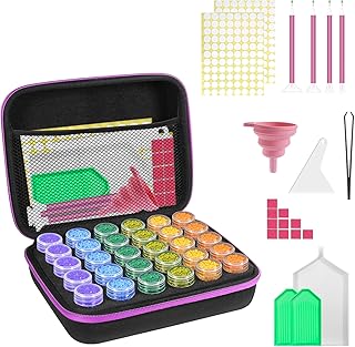 Diamond Painting Storage Containers,30 Slots Diamond Painting Accessories Kits Diamond Art Accessories and Tools for Craft Jewelry Rhinestones Bead Organizer…